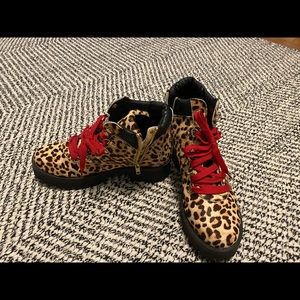 Never worn cheetah Booties by Aqua Size 8